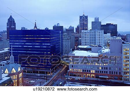 USA, Wisconsin, Milwaukee, cityscape in morning View Large Photo Image Stock Image - USA, Wisconsin, Milwaukee, cityscape in morning. Fotosearch