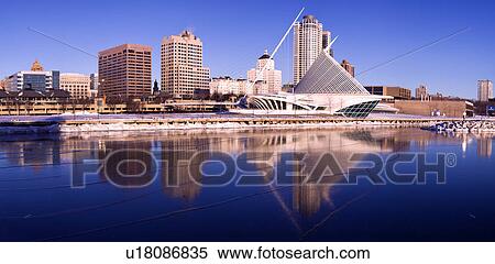 Stock Photography - USA, Wisconsin, Milwaukee harbor. Fotosearch