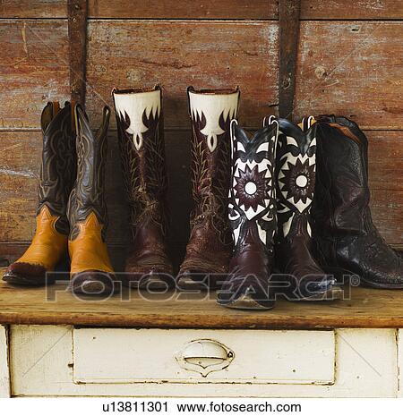Variation of cowboy shoes View Large Photo Image Stock Image - Variation of cowboy shoes. Fotosearch