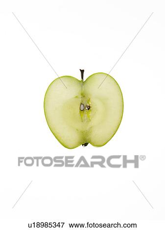 Apple slice on white background View Large Photo Image Stock Photo - Apple slice on white background. Fotosearch