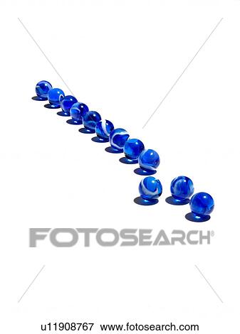 Stock Photo - Blue glass balls in a row. Fotosearch