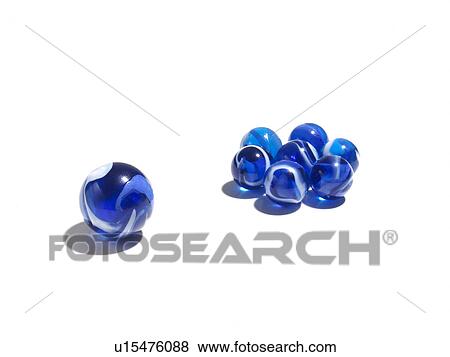 Stock Photo - Blue glass balls in two different sizes. Fotosearch