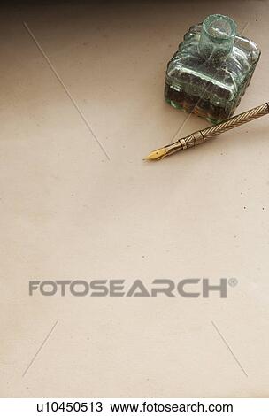 Close up antique ink well and pen View Large Photo Image Stock Image - Close up antique ink well and pen. Fotosearch