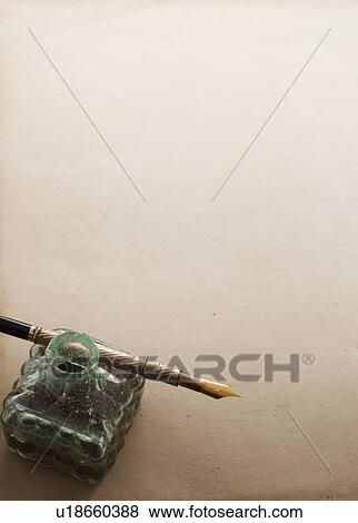 Close up antique ink well and pen View Large Photo Image Stock Photo - Close up antique ink well and pen. Fotosearch