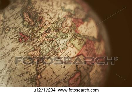 Picture - Close-up of antique globe. Fotosearch