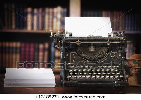 Close up of antique typewriter in library View Large Photo Image Stock Image - Close up of antique typewriter in library. Fotosearch