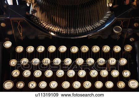 Close-up of antique typewriter View Large Photo Image Stock Photo - Close-up of antique typewriter. Fotosearch