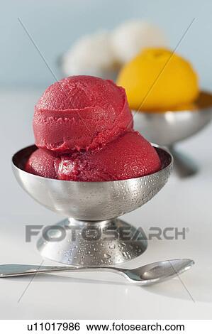 Close up of ice cream in bowls View Large Photo Image Stock Photograph - Close up of ice cream in bowls. Fotosearch