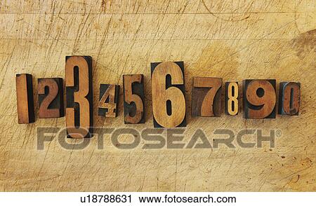 Close up of numbers on letterpress View Large Photo Image Stock Image - Close up of numbers on letterpress. Fotosearch