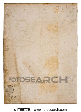 Stock Image - Close up of old and stained page. Fotosearch