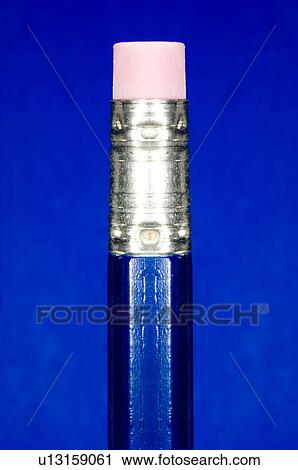 Stock Image - Close-up of pencil with eraser. Fotosearch