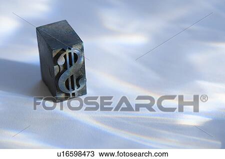 Close up of printing block with dollar sign View Large Photo Image Stock Image - Close up of printing block with dollar sign. Fotosearch