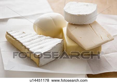 Stock Photo - Close up of selection of cheese. Fotosearch