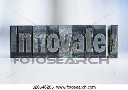 Stock Photography - Close up of single word made of printing blocks. Fotosearch