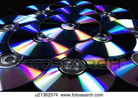 Picture - Close-up of stack of CDs. Fotosearch