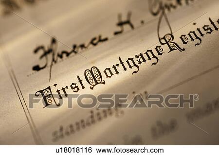 Stock Photograph - Close up of stock certificate. Fotosearch