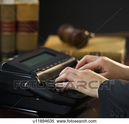Court stenographer using stenograph machine View Large Photo Image Stock Photography - Court stenographer using stenograph machine. Fotosearch