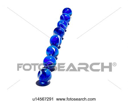Stock Image - Eight blue glass balls. Fotosearch