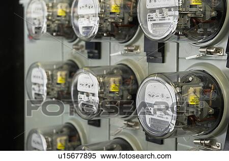 Electric Meters View Large Photo Image Stock Photography - Electric Meters. Fotosearch