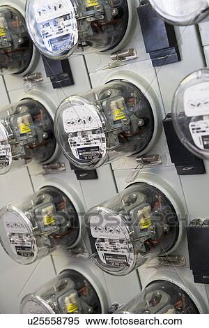 Electric Meters View Large Photo Image Stock Photography - Electric Meters. Fotosearch