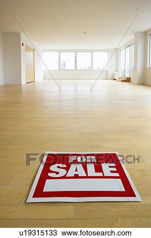 For sale sign in empty room View Large Photo Image Stock Image - For sale sign in empty room. Fotosearch
