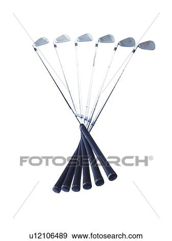Stock Photo - Golf clubs on white background. Fotosearch