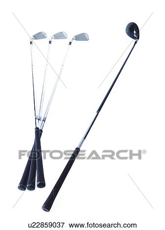 Stock Photo - Golf clubs on white background. Fotosearch