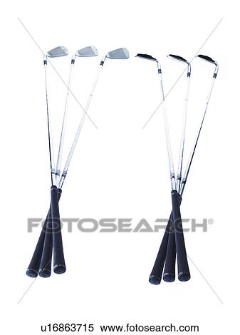 Stock Photography - Golf clubs on white background. Fotosearch