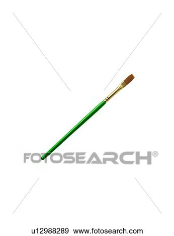 Green paintbrush on white background View Large Photo Image Stock Photo - Green paintbrush on white background. Fotosearch