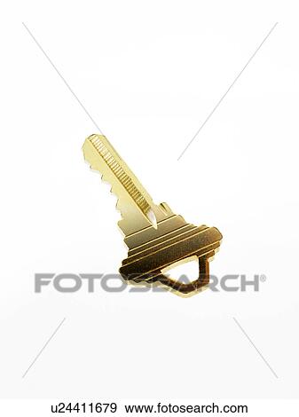 House key on white background View Large Photo Image Stock Photo - House key on white background. Fotosearch