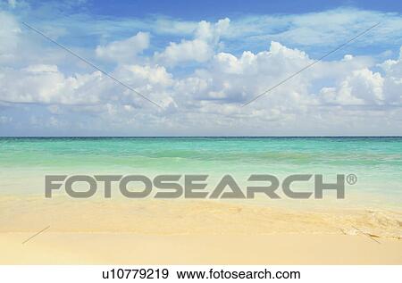 Stock Photo - Mexico, Playa Del Carmen, seascape. Fotosearch