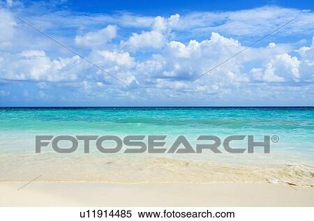Mexico, Playa Del Carmen, tropical beach View Large Photo Image Stock Photography - Mexico, Playa Del Carmen, tropical beach. Fotosearch