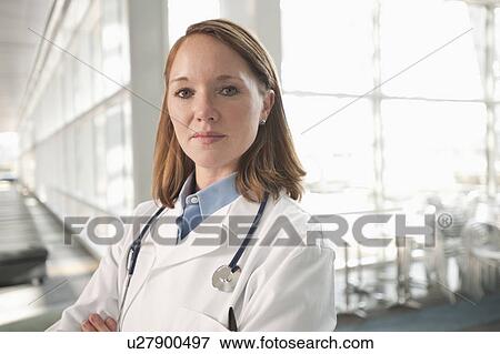 Stock Photo - Portrait of female doctor. Fotosearch