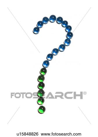 Stock Photograph - Question mark arranged of blue and glass balls. Fotosearch