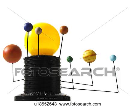 Stock Image - Solar system model on white background. Fotosearch