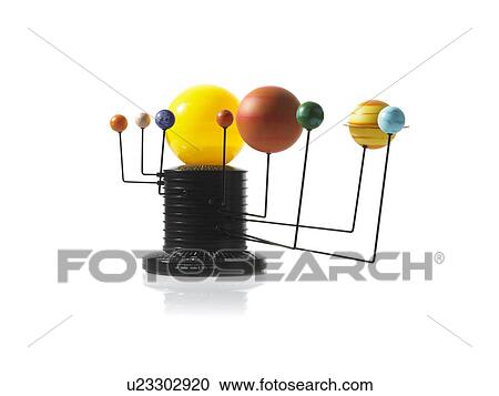 Solar system model on white background View Large Photo Image Stock Image - Solar system model on white background. Fotosearch