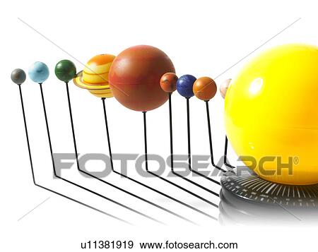 Stock Photo - Solar system model on white background. Fotosearch