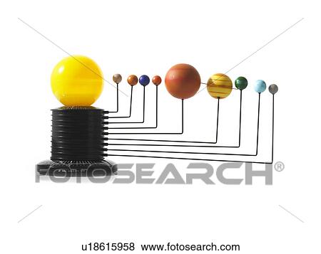 Stock Photo - Solar system model on white background. Fotosearch