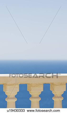 Spain, Costa Blanca, View of sea over balustrade View Large Photo Image Stock Image - Spain, Costa Blanca, View of sea over balustrade. Fotosearch
