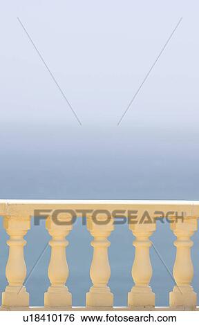 Spain, Costa Blanca, View of sea over balustrade View Large Photo Image Stock Photograph - Spain, Costa Blanca, View of sea over balustrade. Fotosearch