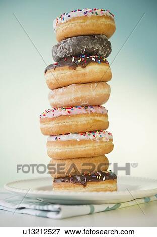 Stock Photo - Stack of donuts. Fotosearch