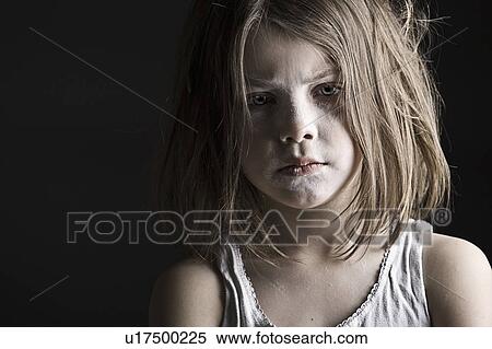 Studio portrait of sad girl (6-7) View Large Photo Image Stock Photography - Studio portrait of sad girl (6-7). Fotosearch