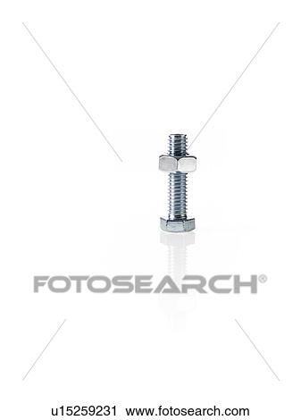 Stock Image - Studio shot of bolt and nut. Fotosearch