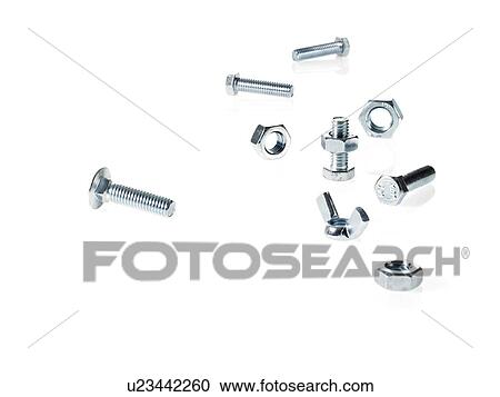 Stock Image - Studio shot of bolts and nuts. Fotosearch