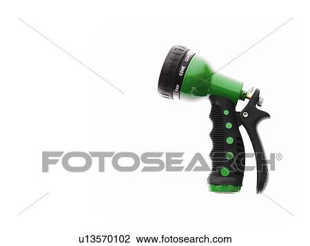 Stock Image - Studio shot of garden hose nozzle. Fotosearch