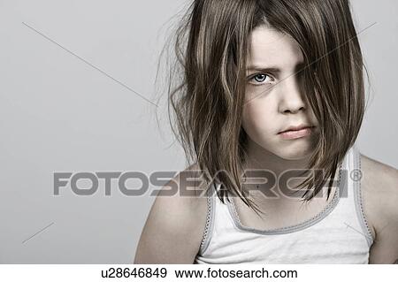 Studio shot of girl (6-7) View Large Photo Image Stock Photo - Studio shot of girl (6-7). Fotosearch