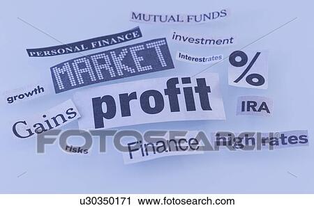 Stock Image - Studio shot of headline cutouts. Fotosearch