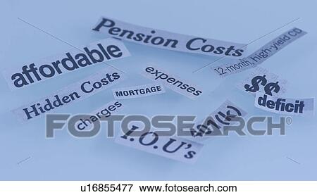 Stock Photo - Studio shot of headline cutouts. Fotosearch