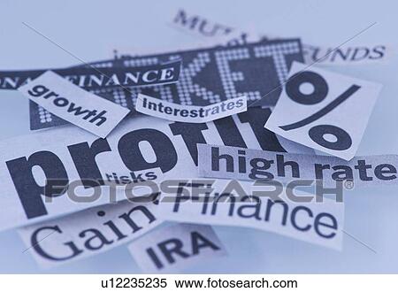 Stock Photography - Studio shot of headline cutouts. Fotosearch