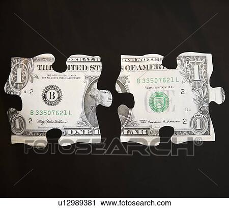 Studio shot of jigsaw pieces depicting one dollar bill View Large Photo Image Stock Image - Studio shot of jigsaw pieces depicting one dollar bill. Fotosearch
